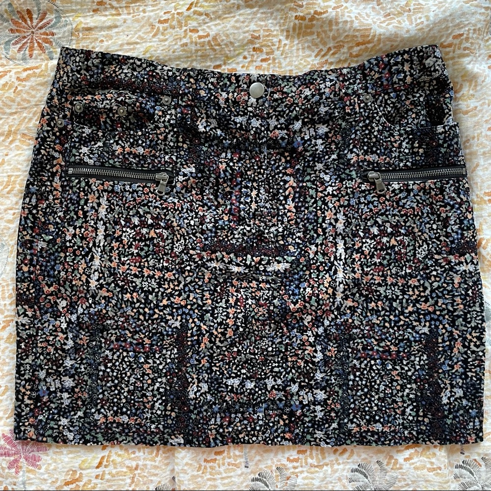 Club Monaco Corduroy Floral Skirt